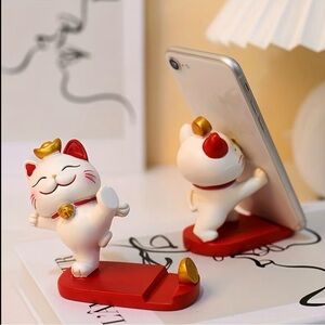 Anime Kawaii Lucky Cat Phone Stand Maneki Neko NEW Home Decor Toys Manga iPhone
